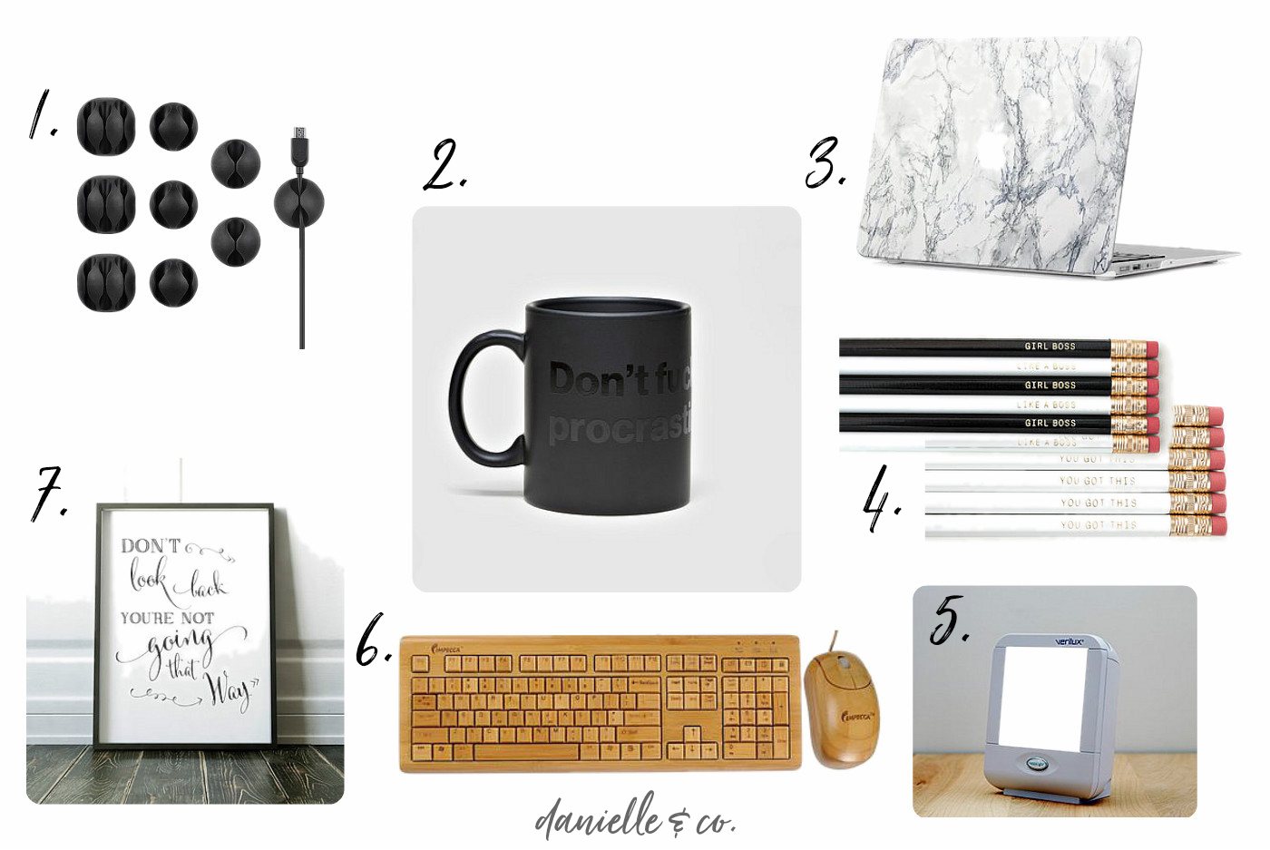 Gift ideas for creative entrepreneurs; how to add upgrade their office this holiday season! From danielle & co.