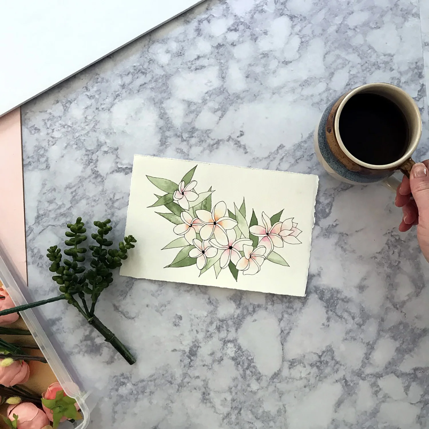 How to style flatlay photos of your artwork or products - tips & tricks for showcasing your work for listing images, marketing, and social media use, from danielleandco.com
