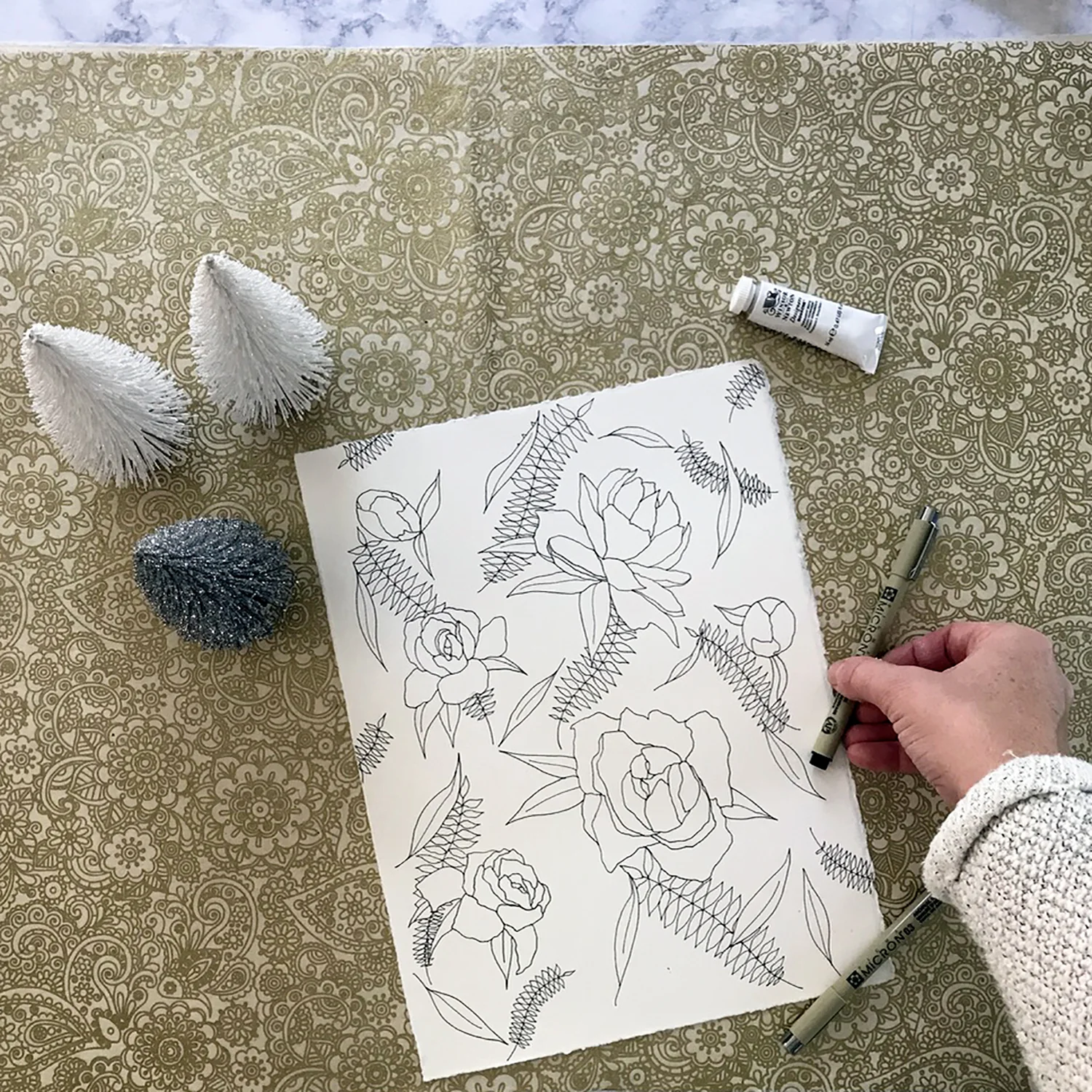 How to style flatlay photos of your artwork or products - tips & tricks for showcasing your work for listing images, marketing, and social media use, from danielleandco.com