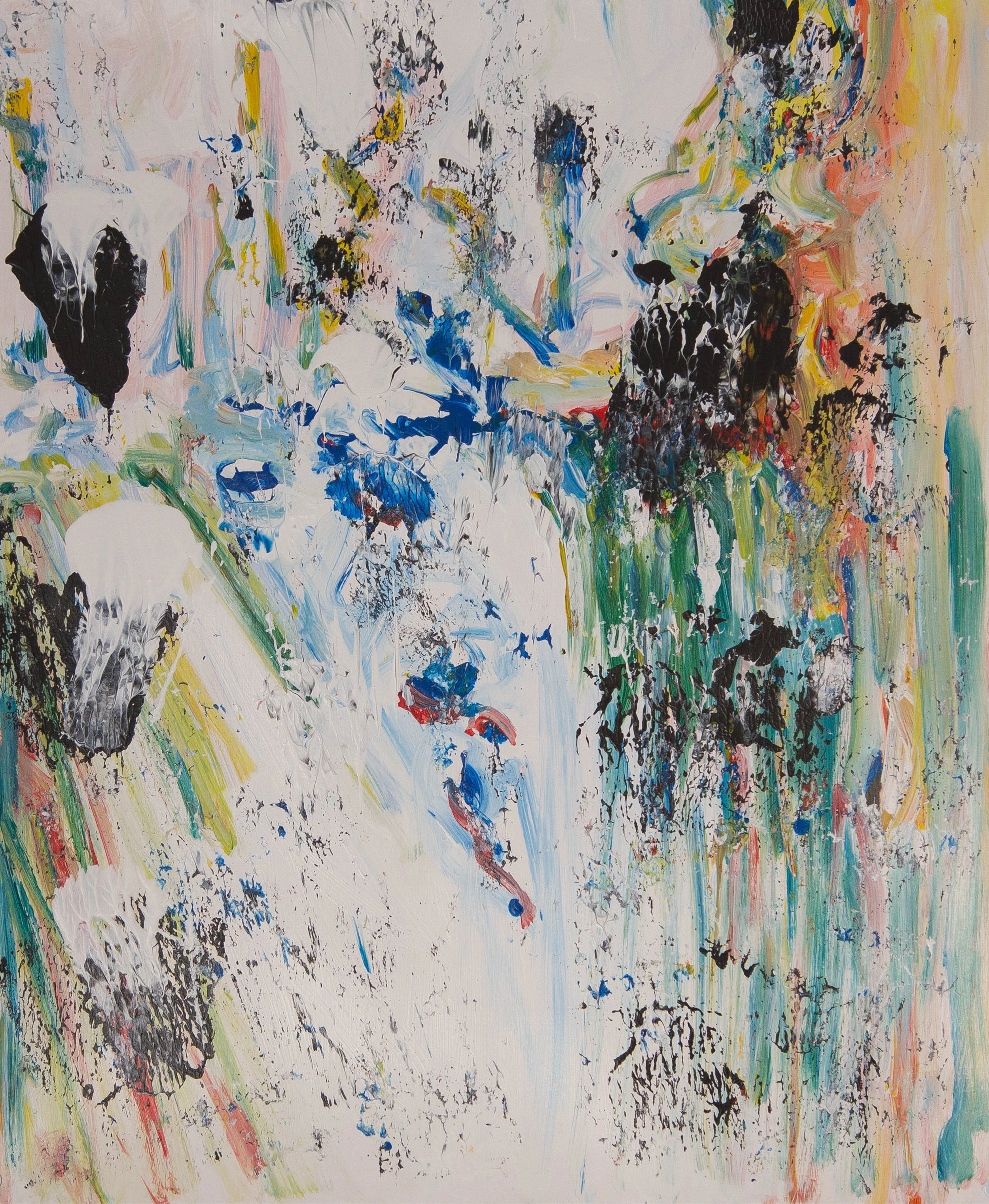 Tracks #1, New York, 2016, acrylics on paper, 19x24"