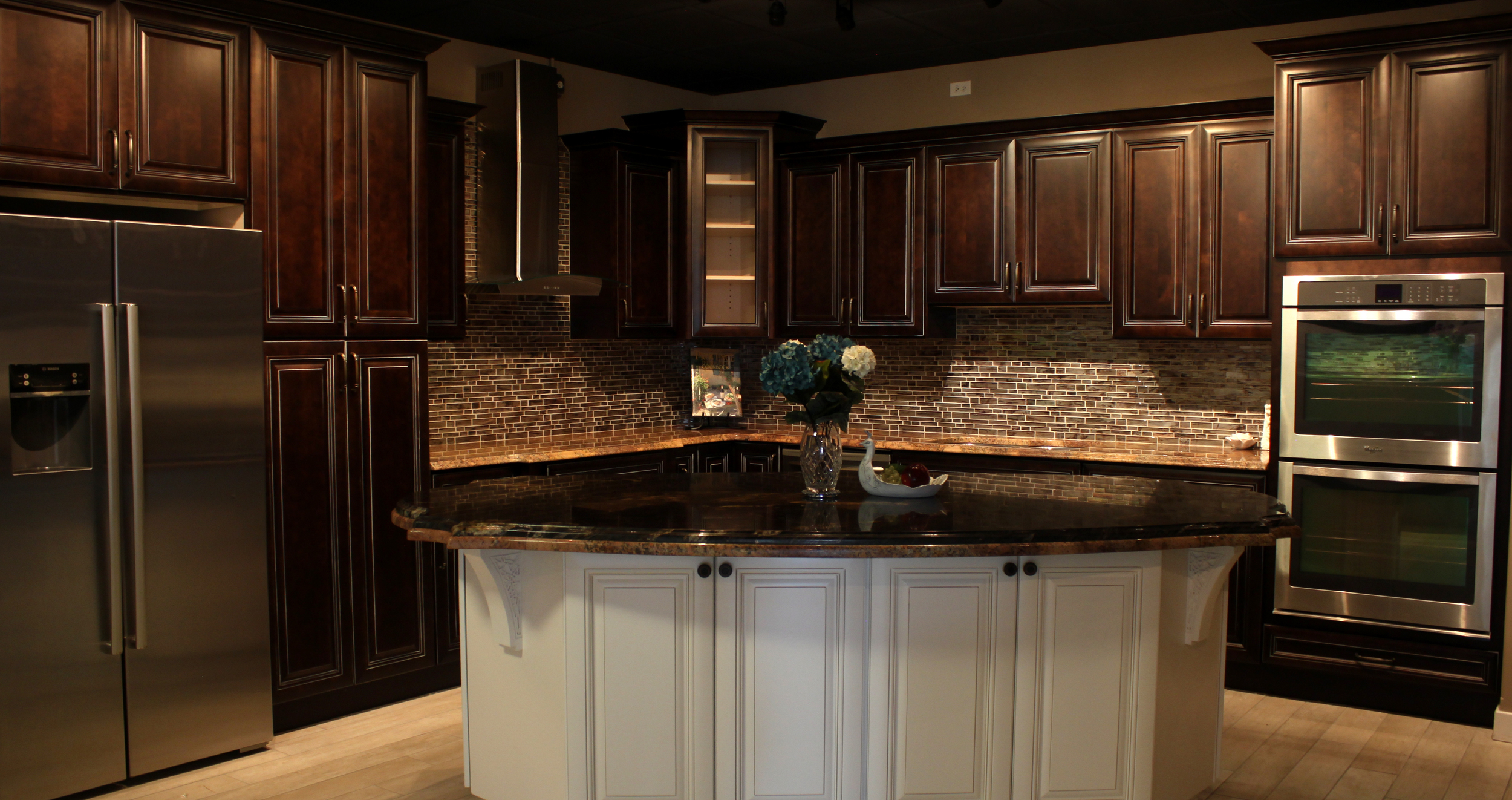 glencoe kitchen cabinets, sinks and countertops — rock counter