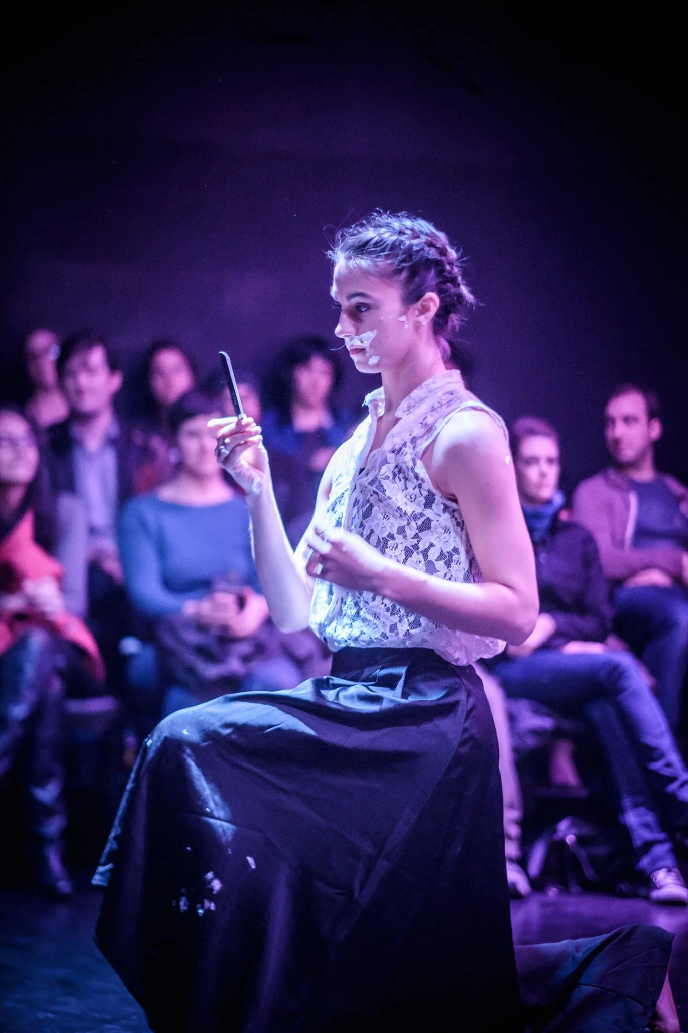 Melissa Lineberg in piece by Christopher K. Morgan for 3 Minutes Max 2016 Photo: Julie Gelfand