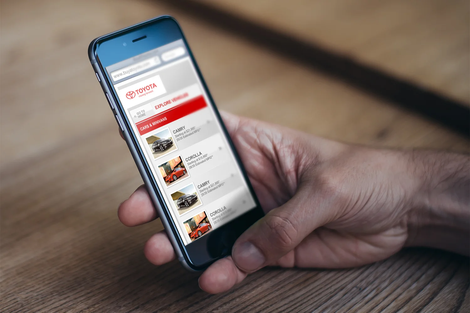 Toyota BuyAToyota Mobile Website