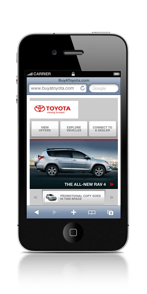 Toyota BuyAToyota Mobile Website