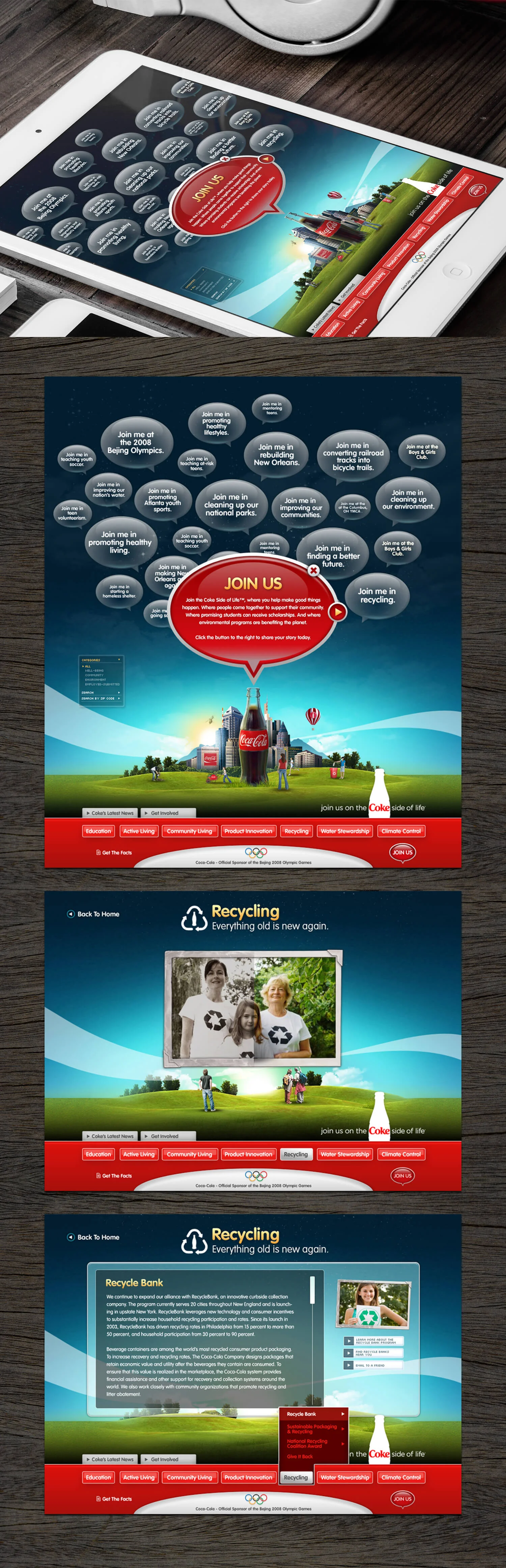 Coke Live Positively App Design