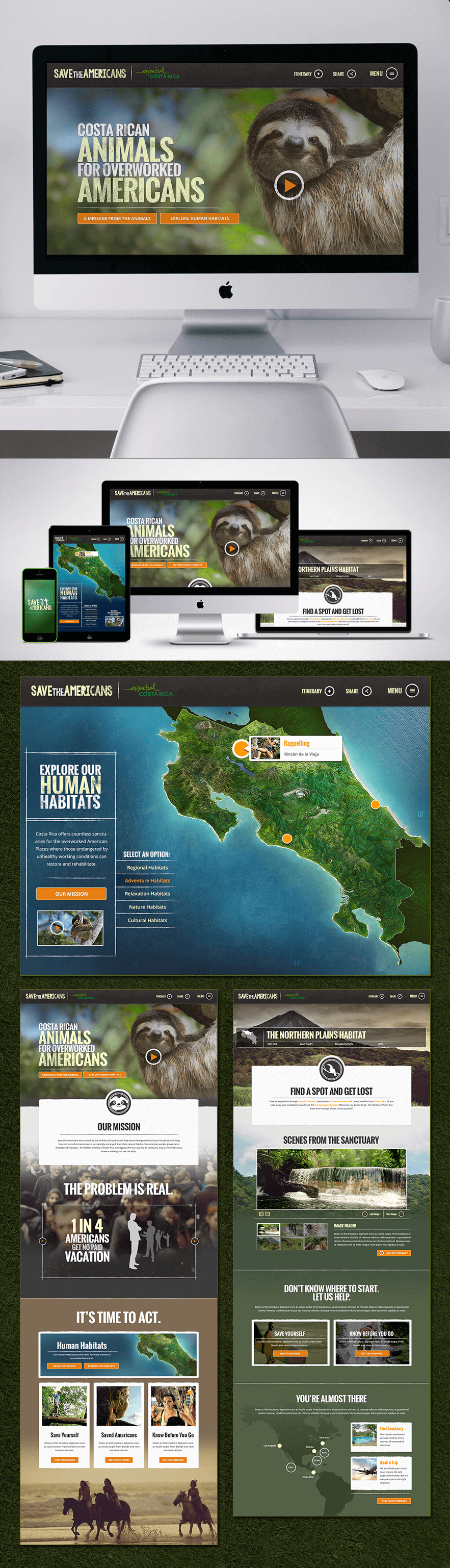 Costa Rica Save The Americans Website Design
