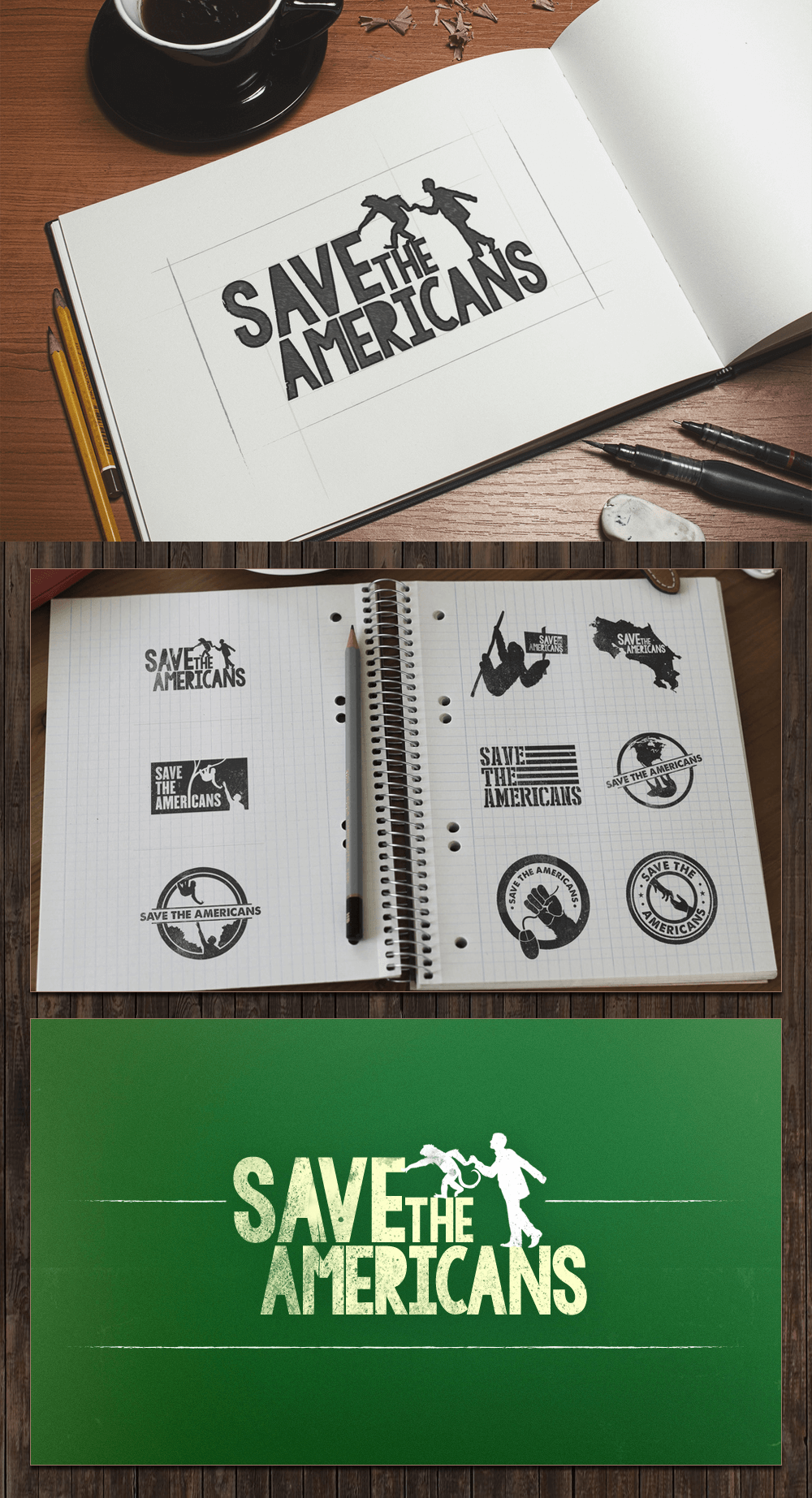 Costa Rica Save The Americans Logo Design