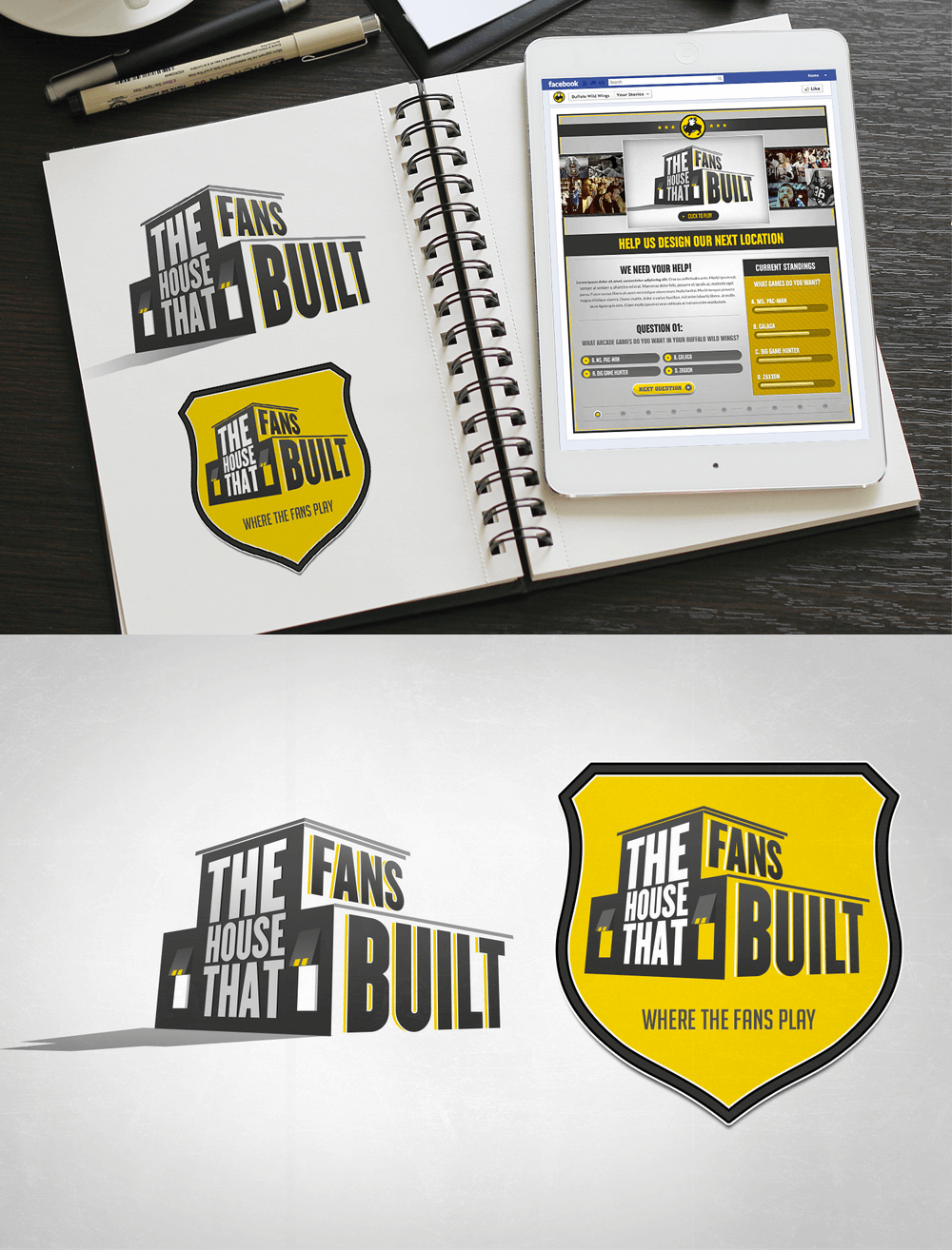 Buffalo Wild Wings House That Fans Built Logo Design