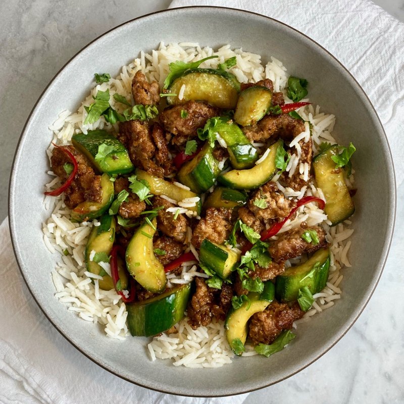 Pork &amp; Cucumber Stir-Fry