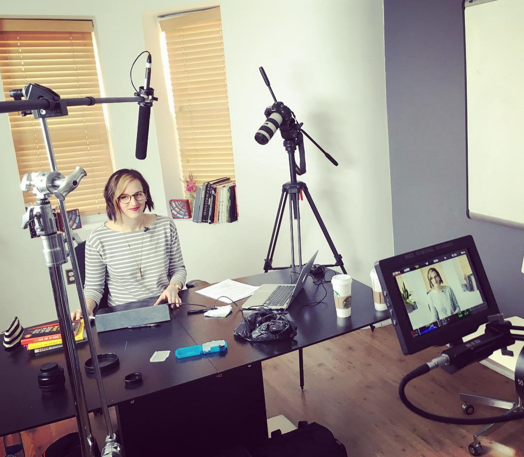 Filming my second class, Visual Thinking: Capture and Synthesize Content with Sketchnotes