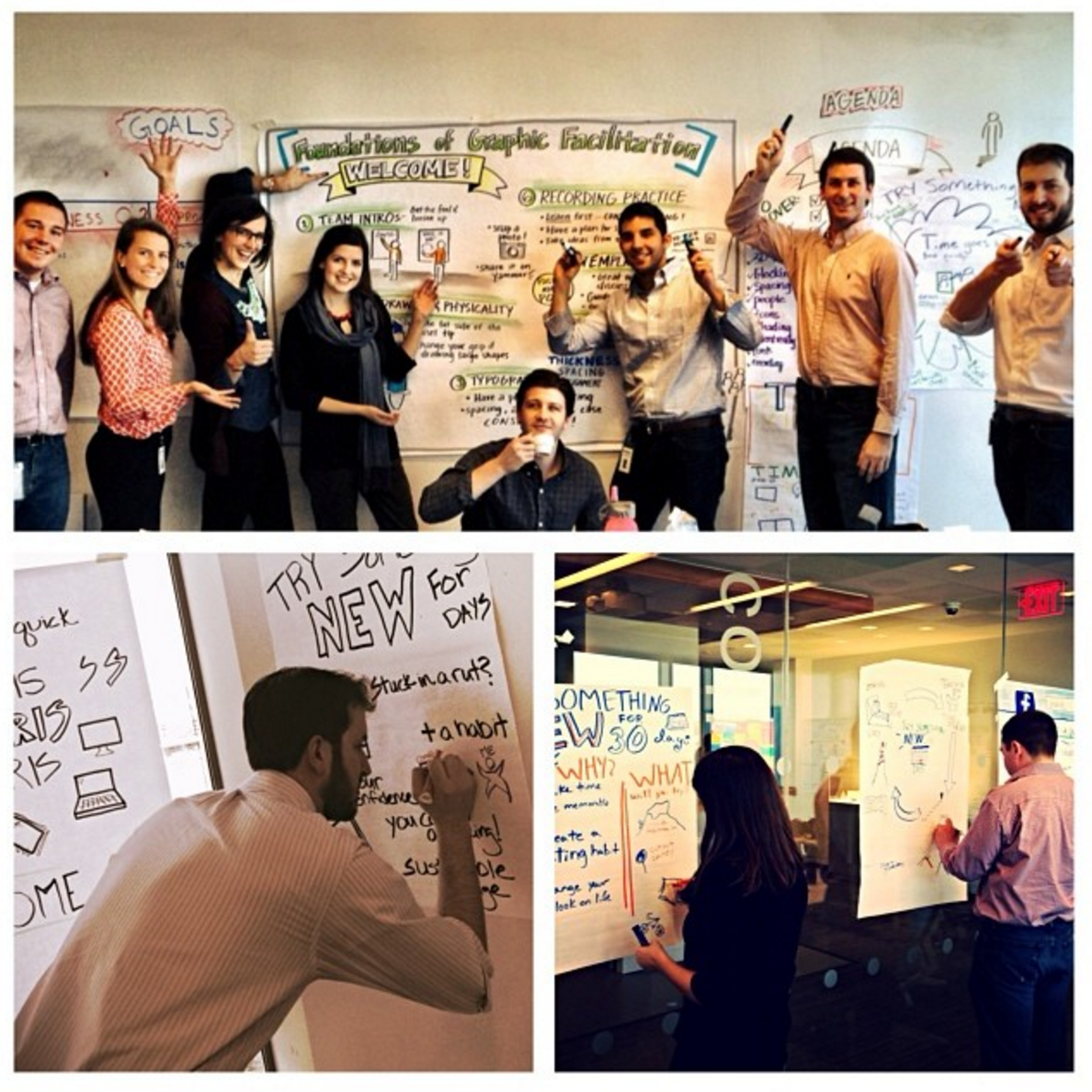  Graphic Recording.  Teaching the basics of whiteboarding to consultants and designers to build their confidence.&nbsp; 