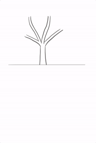 5. The parts that work. Finally we decided to stick with the elements of the tree metaphor that really worked for the story, removing the big picture and more specific elements from the visual. Here's a time lapse video of how it came together in Procreate. 