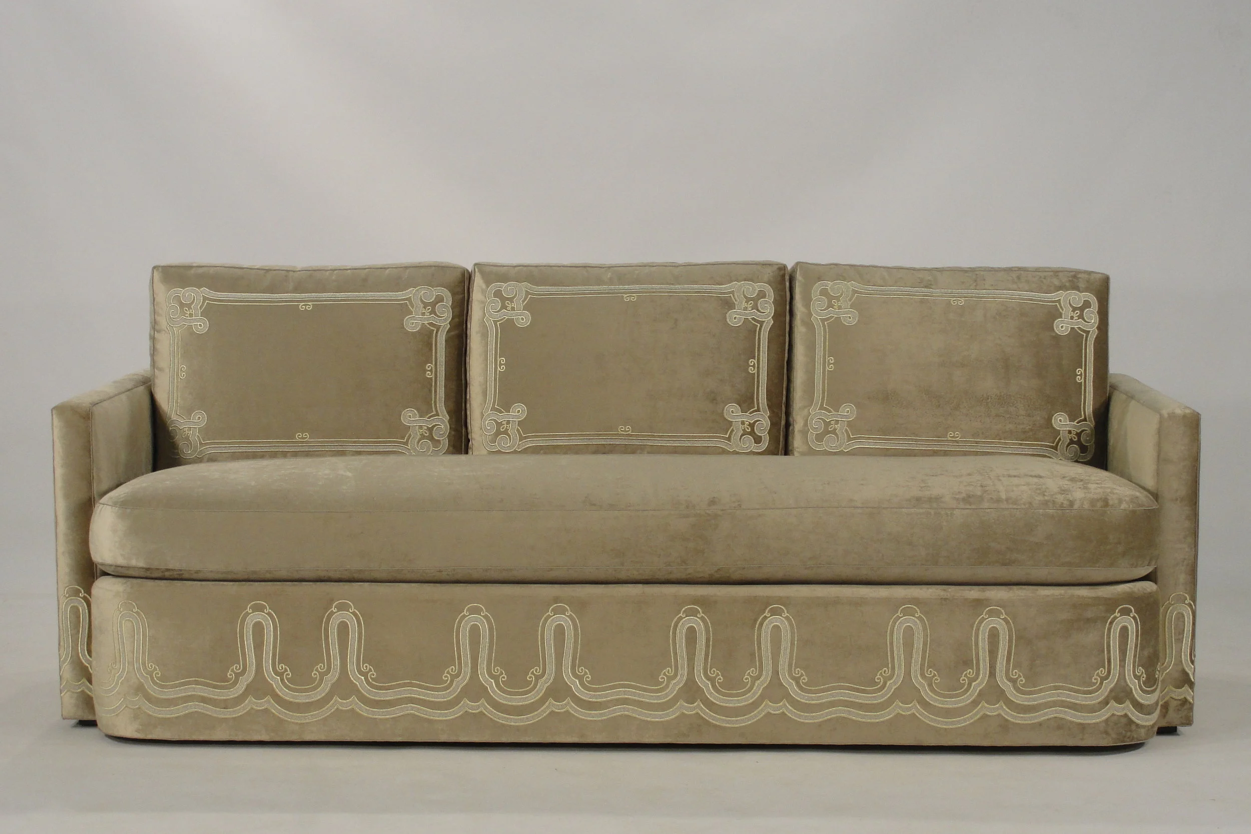 Embroidered Sofa With Arms