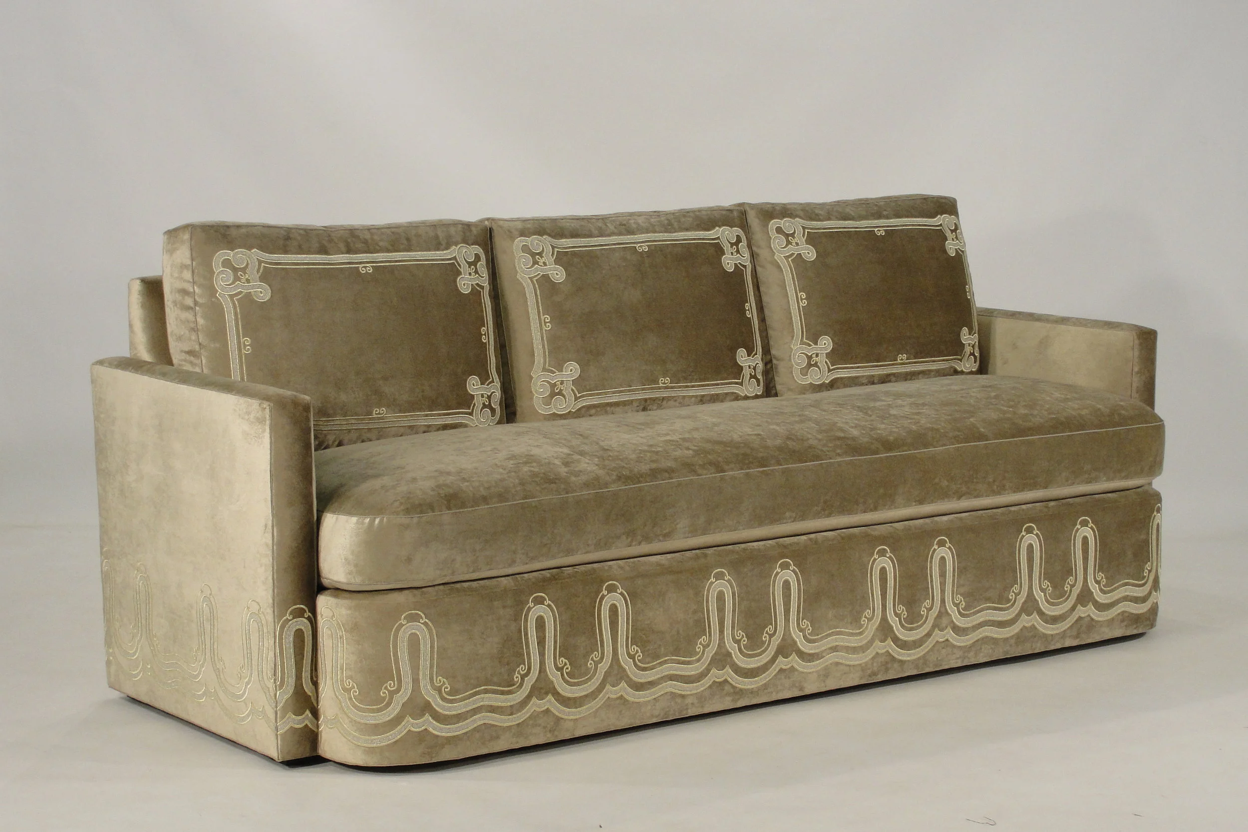 Embroidered Sofa With Arms