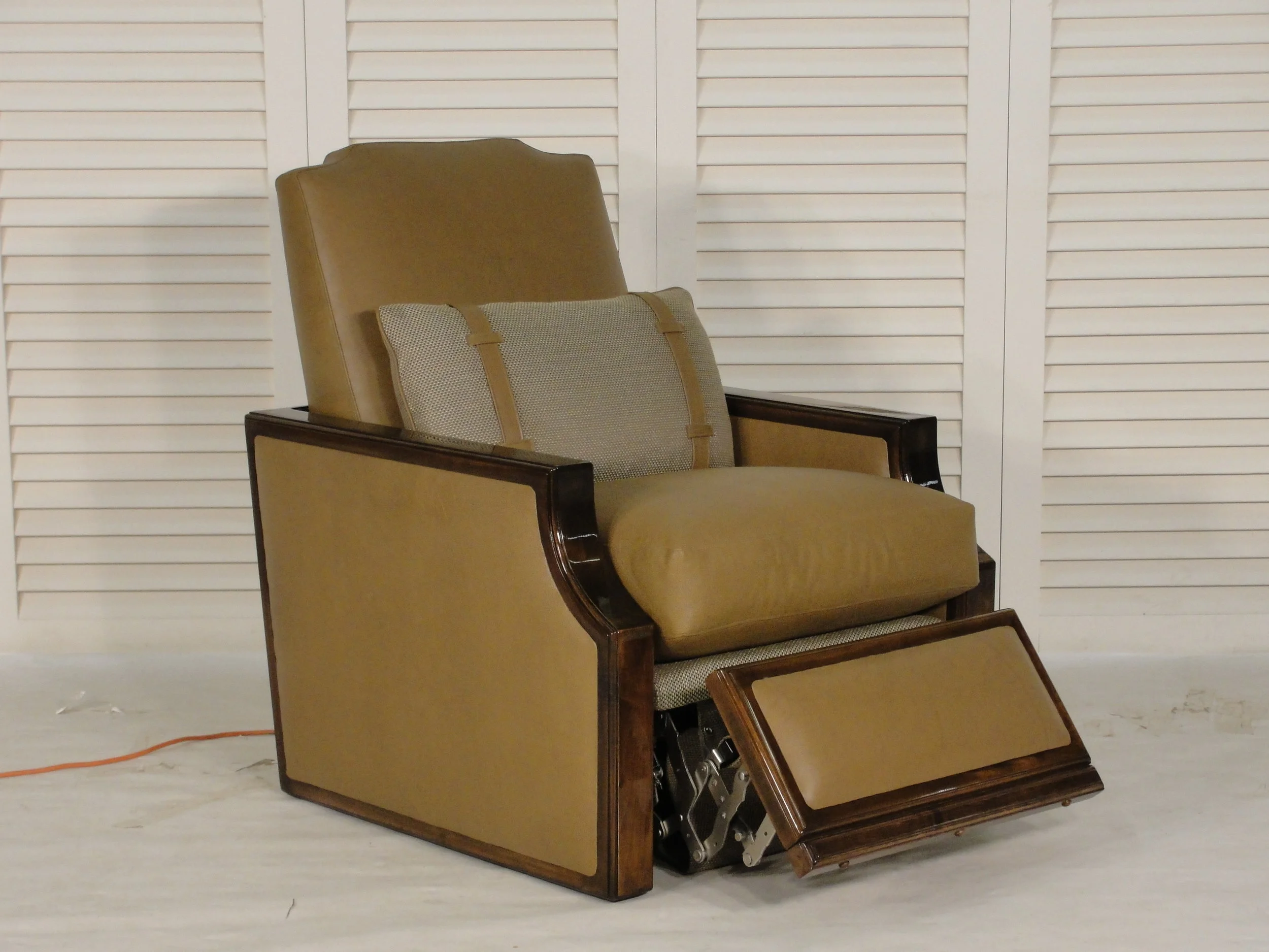Custom Library Recliner with Wood Accents