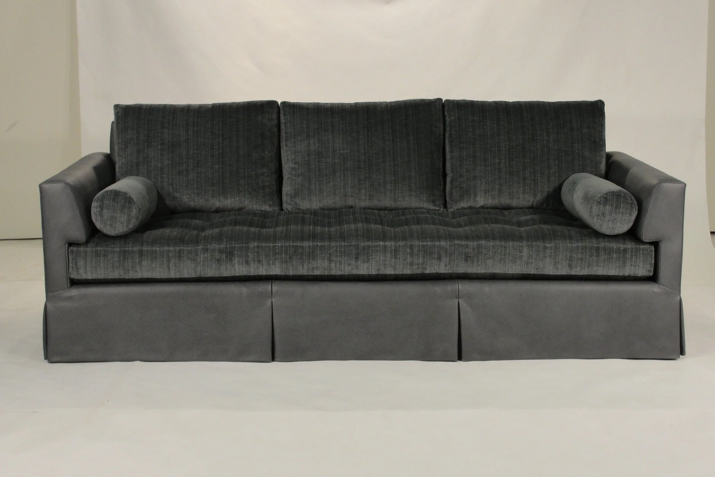 Office Sofa with Loose Back Cushions and Tufted Single Seat Cushion