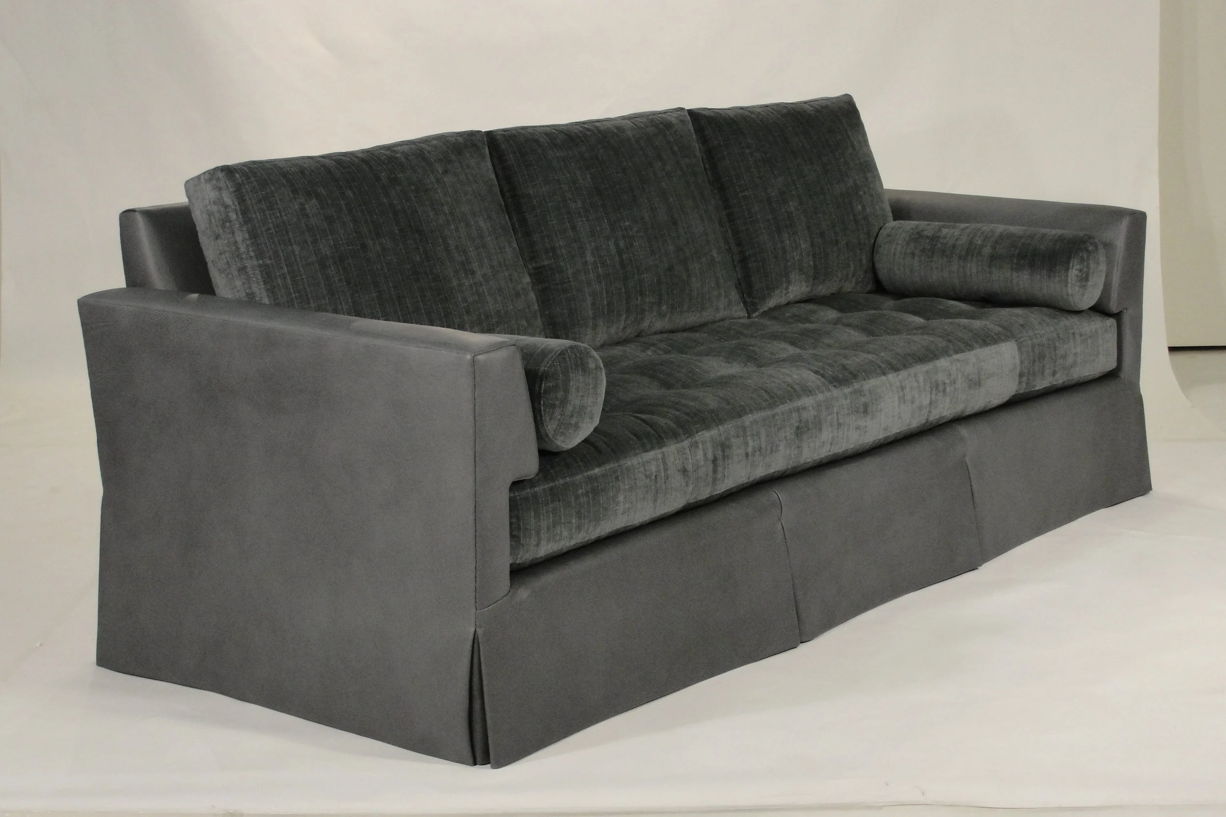 Office Sofa with Loose Back Cushions and Tufted Single Seat Cushion