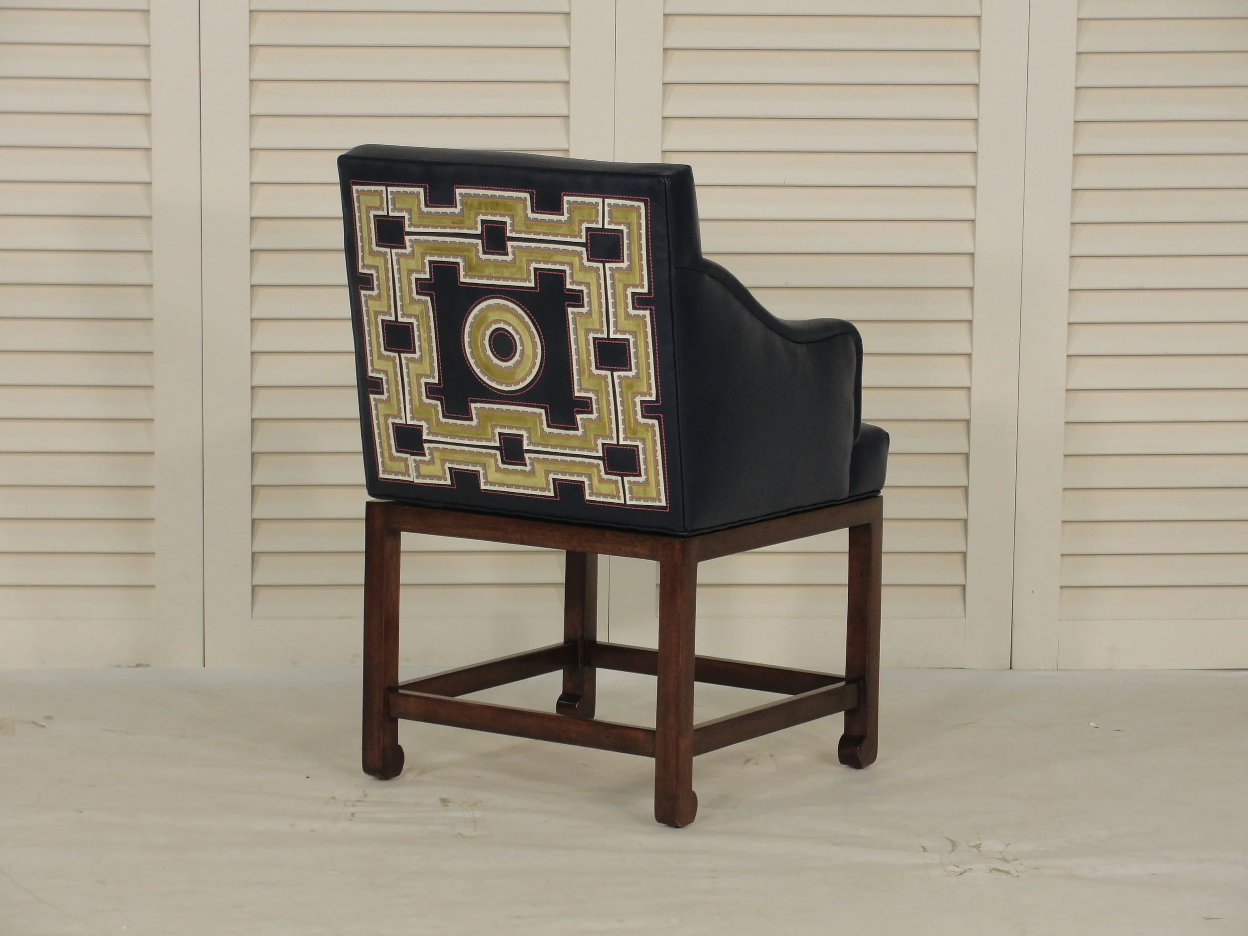 Counter Stool For Bar with Embroidered Backs