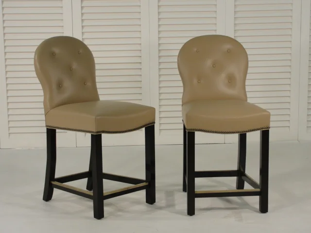 Custom Shaped Barstool with Self Buttons