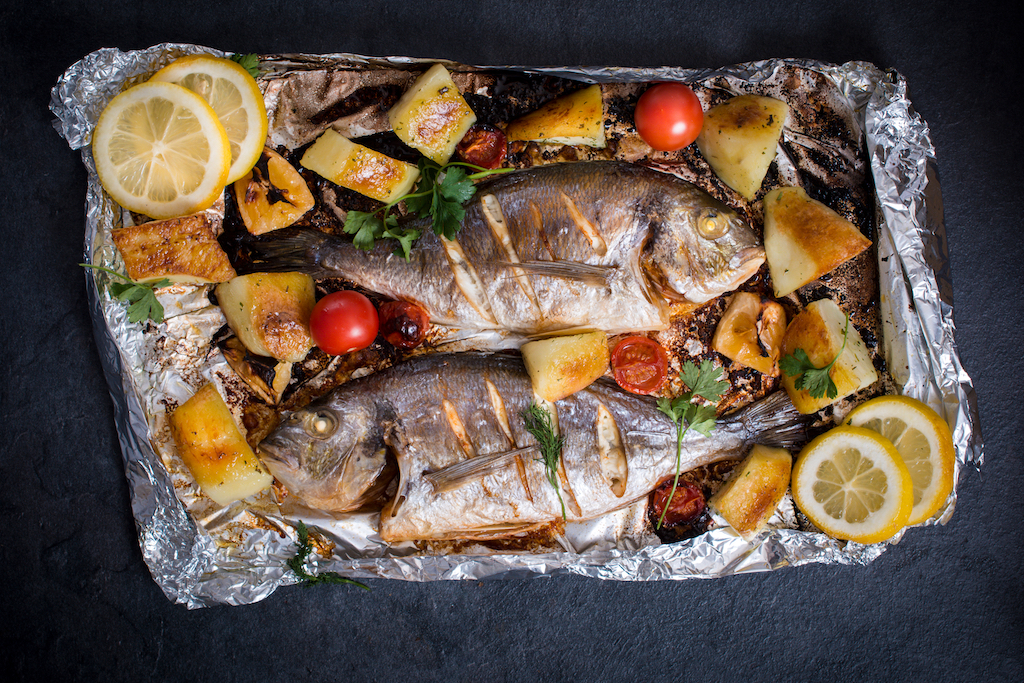 Copy of Whole Grilled Fish with Lime Salsa Verde