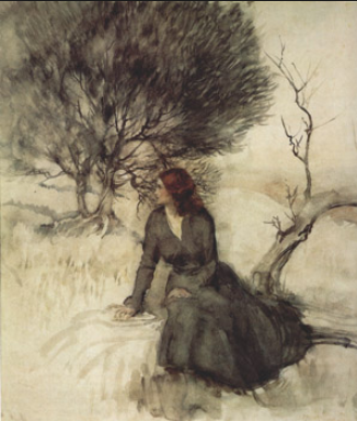 Arthur Rackham - Girl beside a stream ..... the heart keeps looking for itself