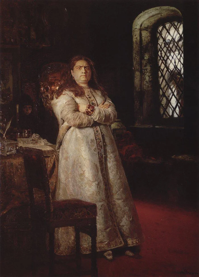 Ilya Repin's 19th C portrait of Princess Sophia in Novodevichy Convent- Look out that window! She lived from 1657 to 1704