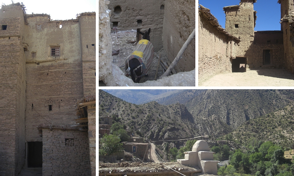 The kasbah at Zaouiat Ahansalwhere the local leader lived and where the village would gather when under attack. It is being restored with Government funds and is quite magnificent!