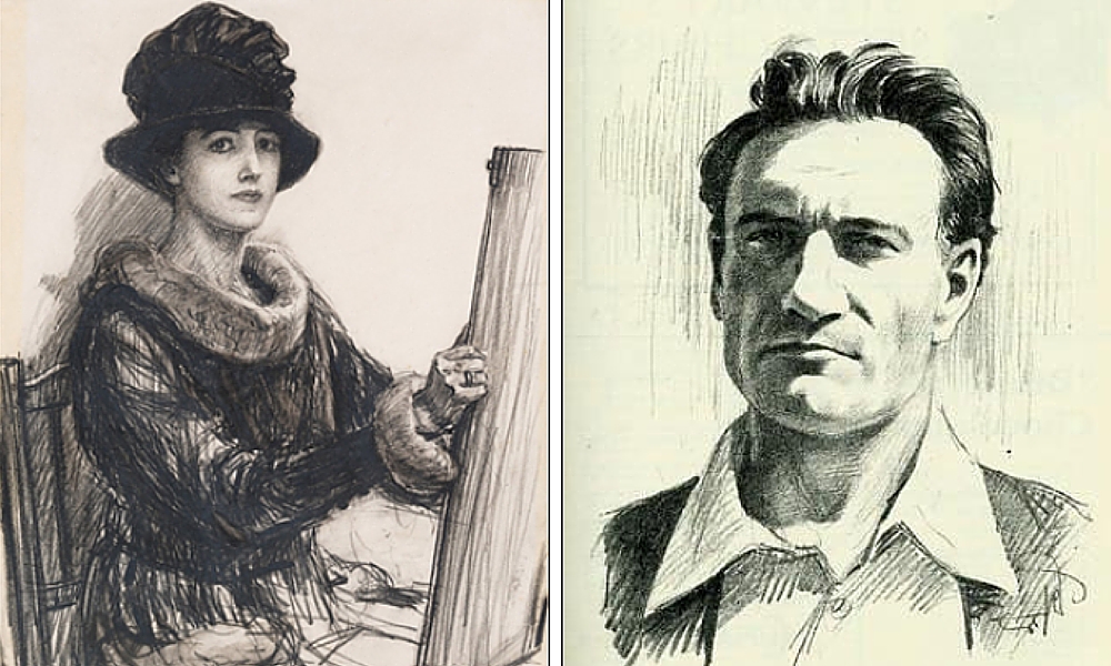 SELFIES: Mrs George Mason Nicholas (Hilda Rix Nicholas) 1917 and James McBey