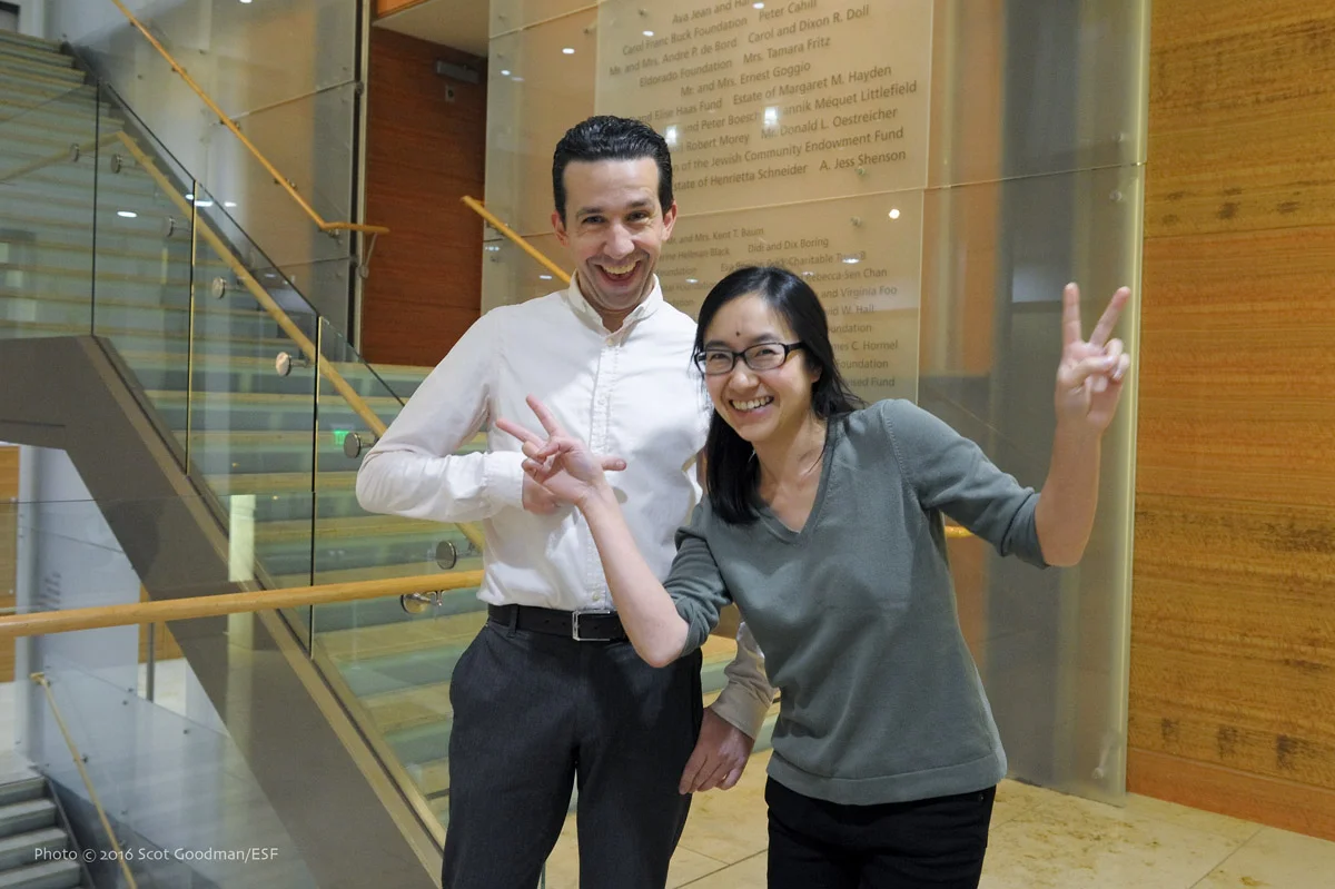 Two of ESF's favorite volunteers, Marco Rozzano and Jess Lin./Photo: Scot Goodman