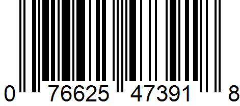 Close-up of a barcode with the numbers 076265473918.