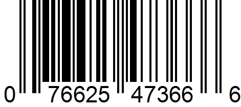 Barcode with numbers 07625 47366 6.