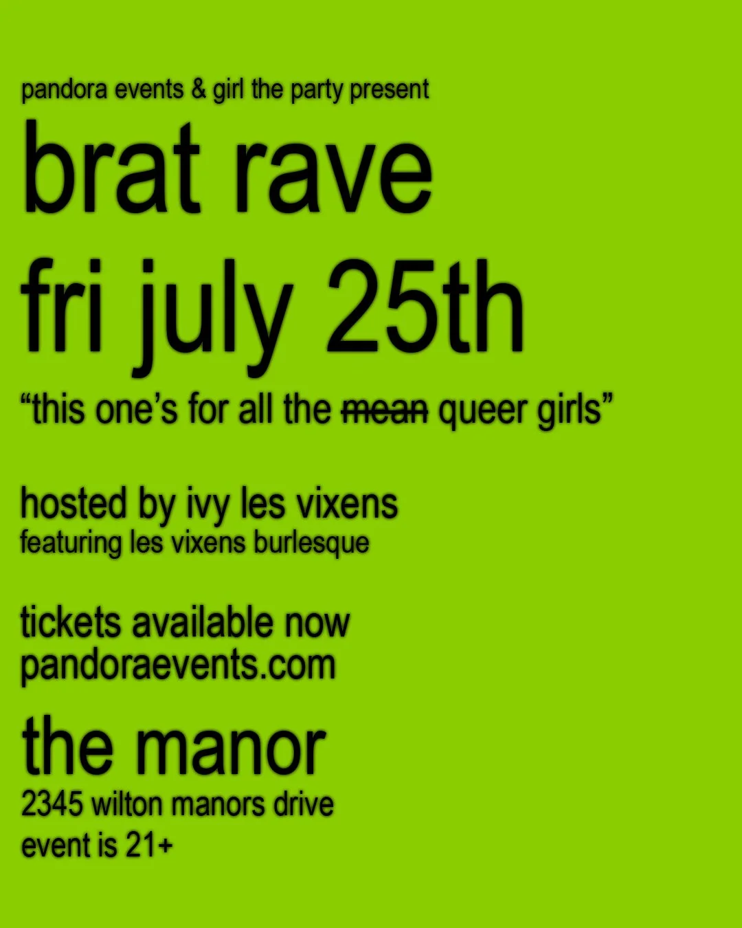 BRAT RAVE: Wilton Manors!