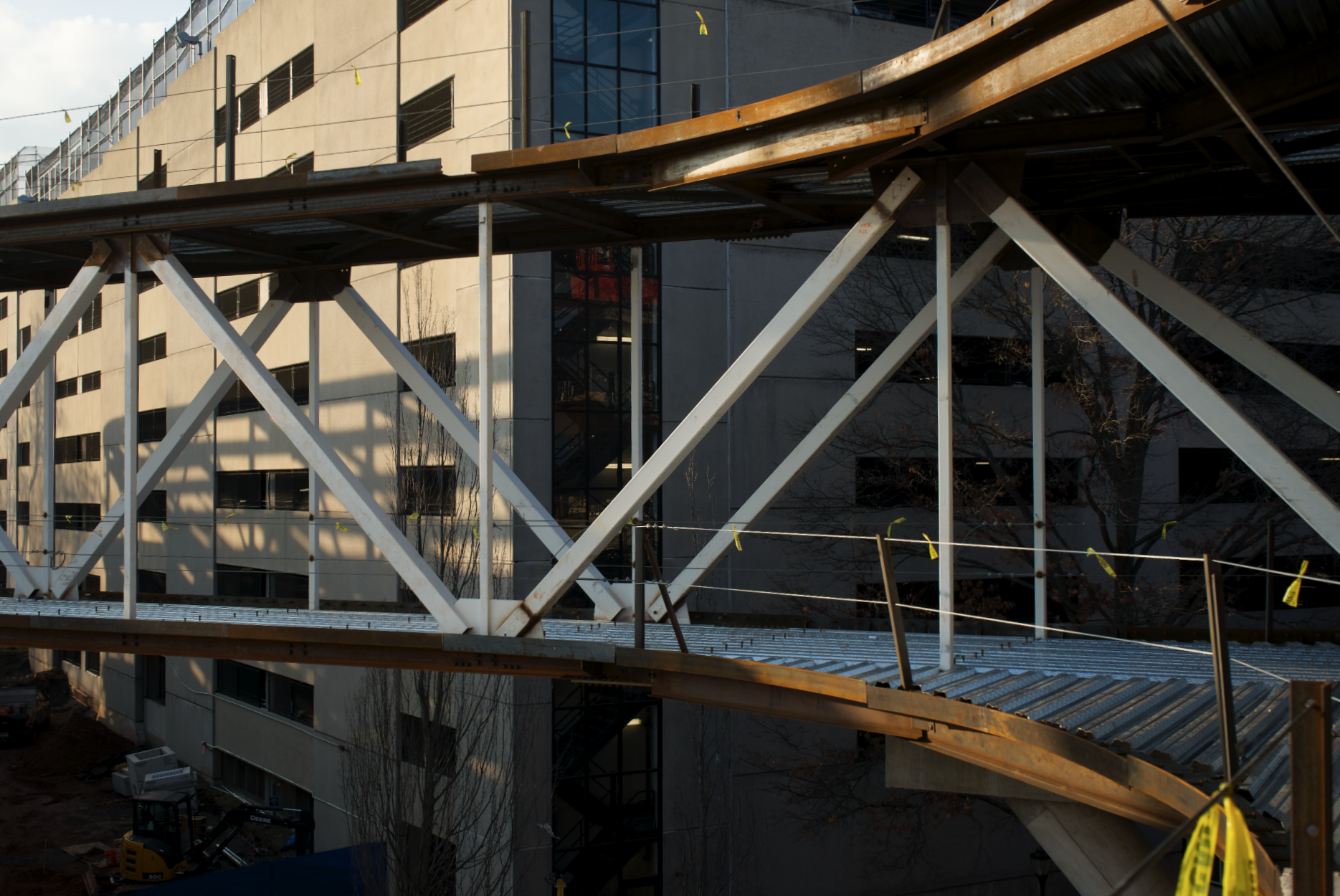 Connecting bridge during installation. Still from Production. 