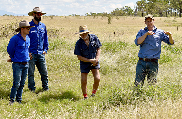 Cam Wilson from The Mulloon Institute instructing farmers in northern Queensland on landscape rehydration techniques.