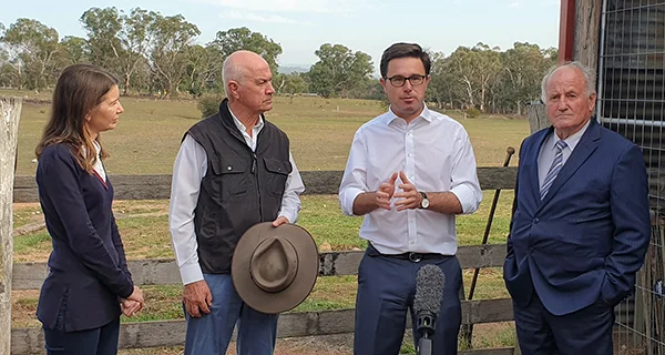 L-R: Diana Cavanagh (TMI Board), Gary Nairn AO (TMI Board), Hon. David Littleproud (Federal Minister for Agriculture and Water Resources) and Peter Andrews OAM (Natural Sequence Farming)