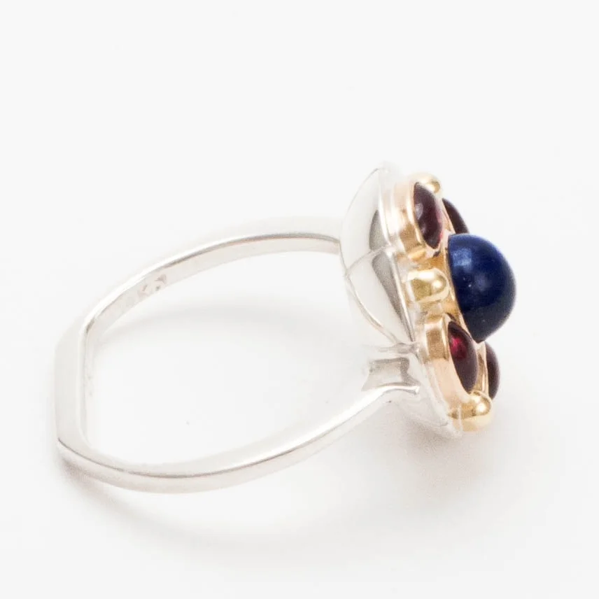 Terrestrial Delight_Sodalite, garnet, 14k and sterling silver (3).jpg