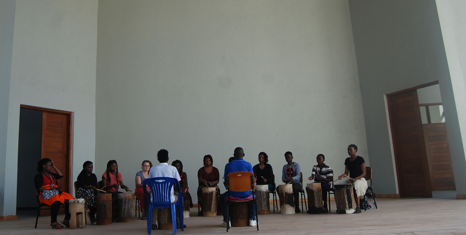  The group did an excellent job of drumming the rhythmic patterns of Africa! 