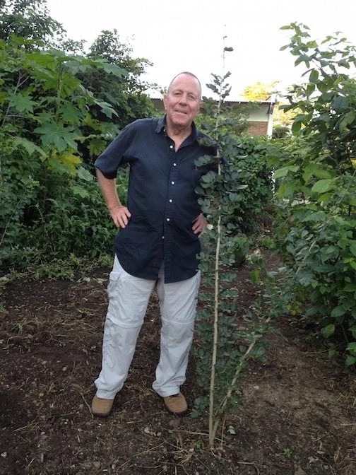 gary sperl with a one year old mpingo tree
