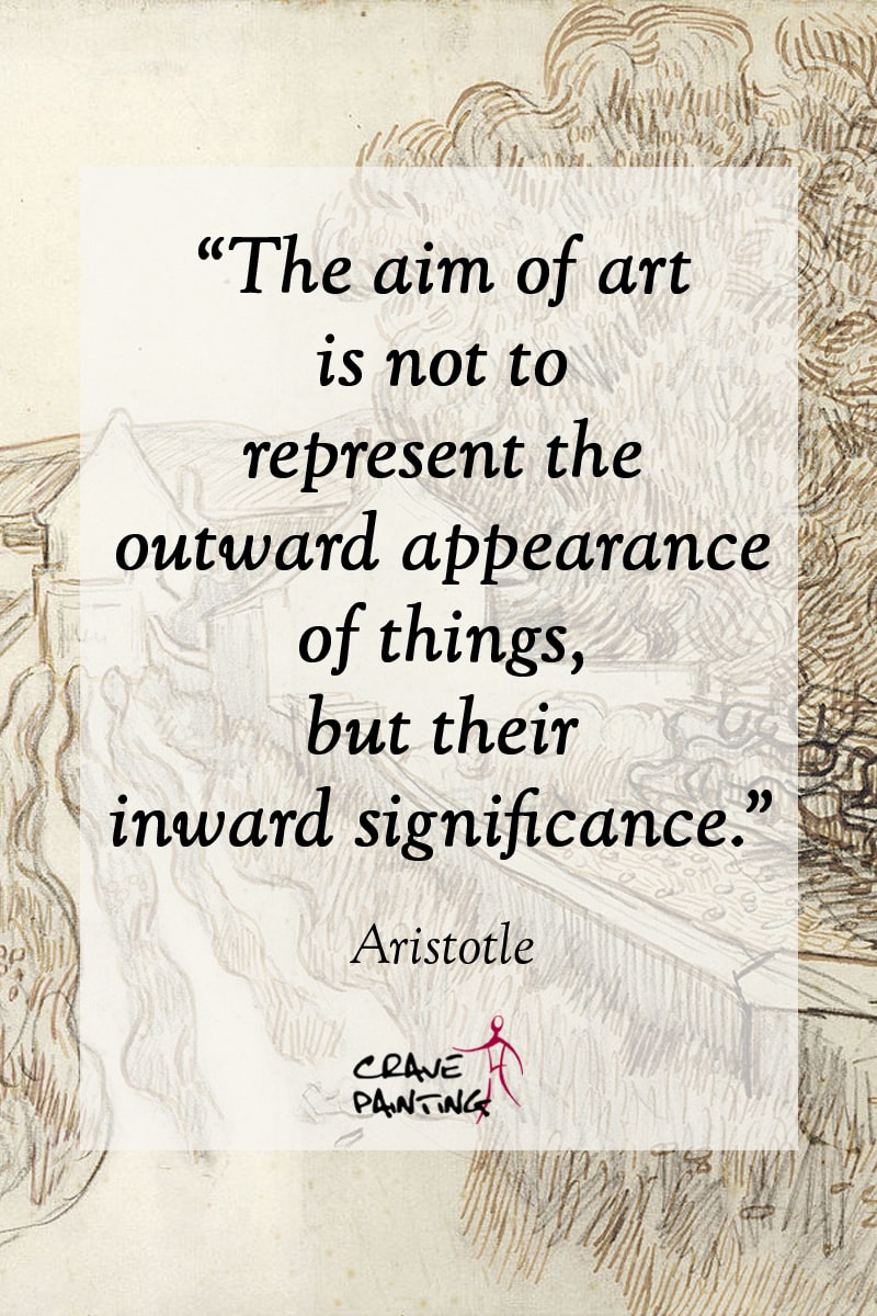 101 quotes about Art: The aim of art is to represent not the outward appearance of things, but their inward significance. - Aristotle