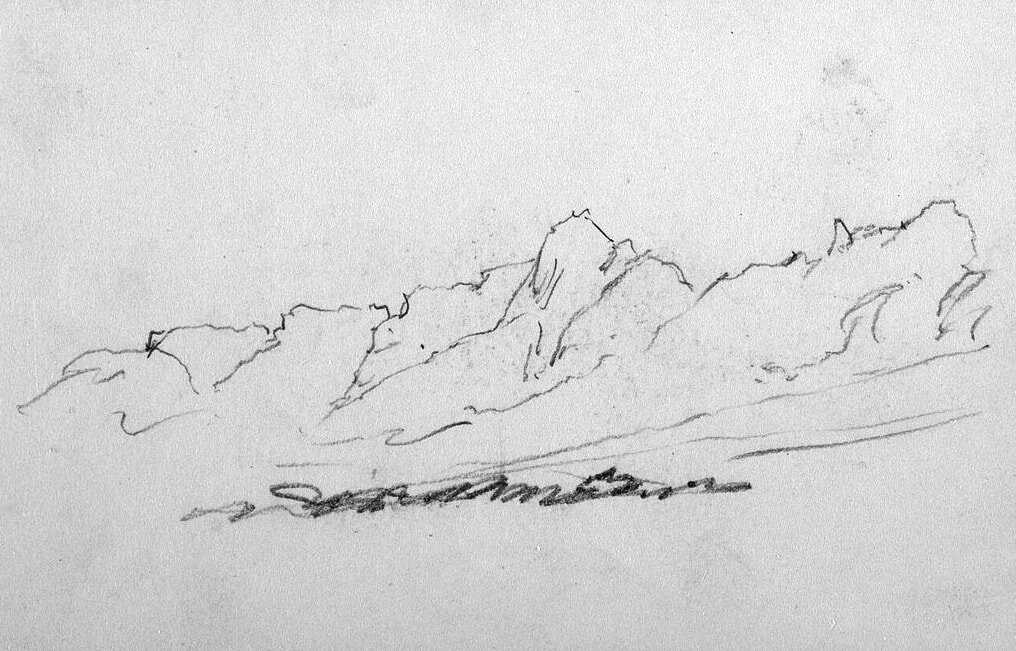How to Draw Mountains | In my latest free tutorial course, I'm teaching how  to draw mountains! Learn how to sketch the mountain peaks, clouds, trees,  lake, and more. Here's a... |