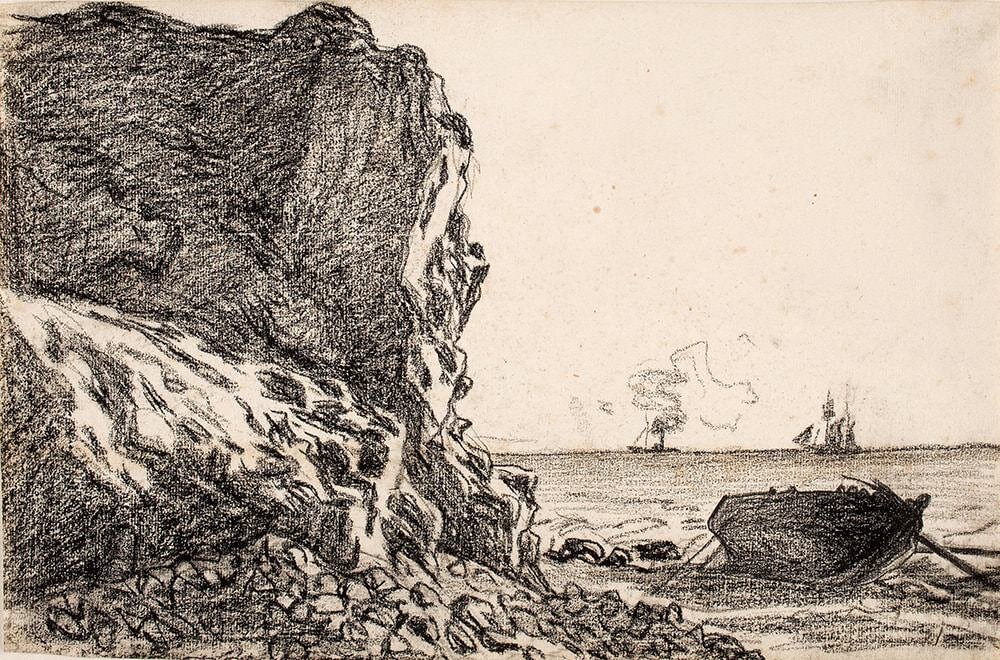 Cliffs and sea, Sainte Adresse by Claude Monet