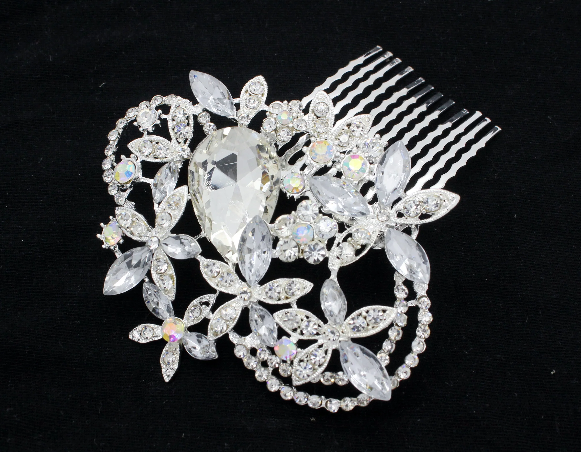 Silver Diamante Crystal Jewel Gem 