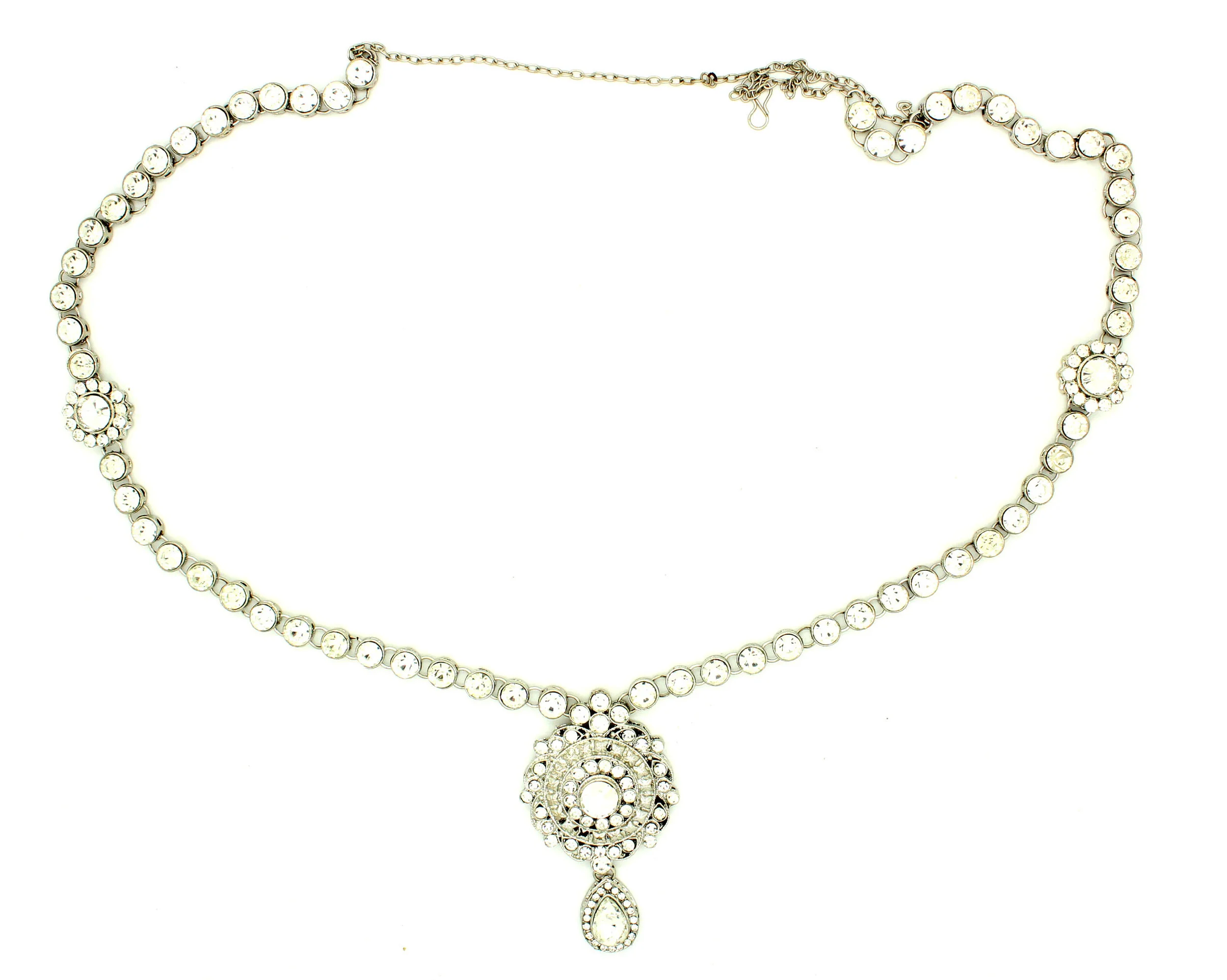 Silver Kundan Stone Waist Chain Saree Sari Belt Indian Jewellery Jewelry