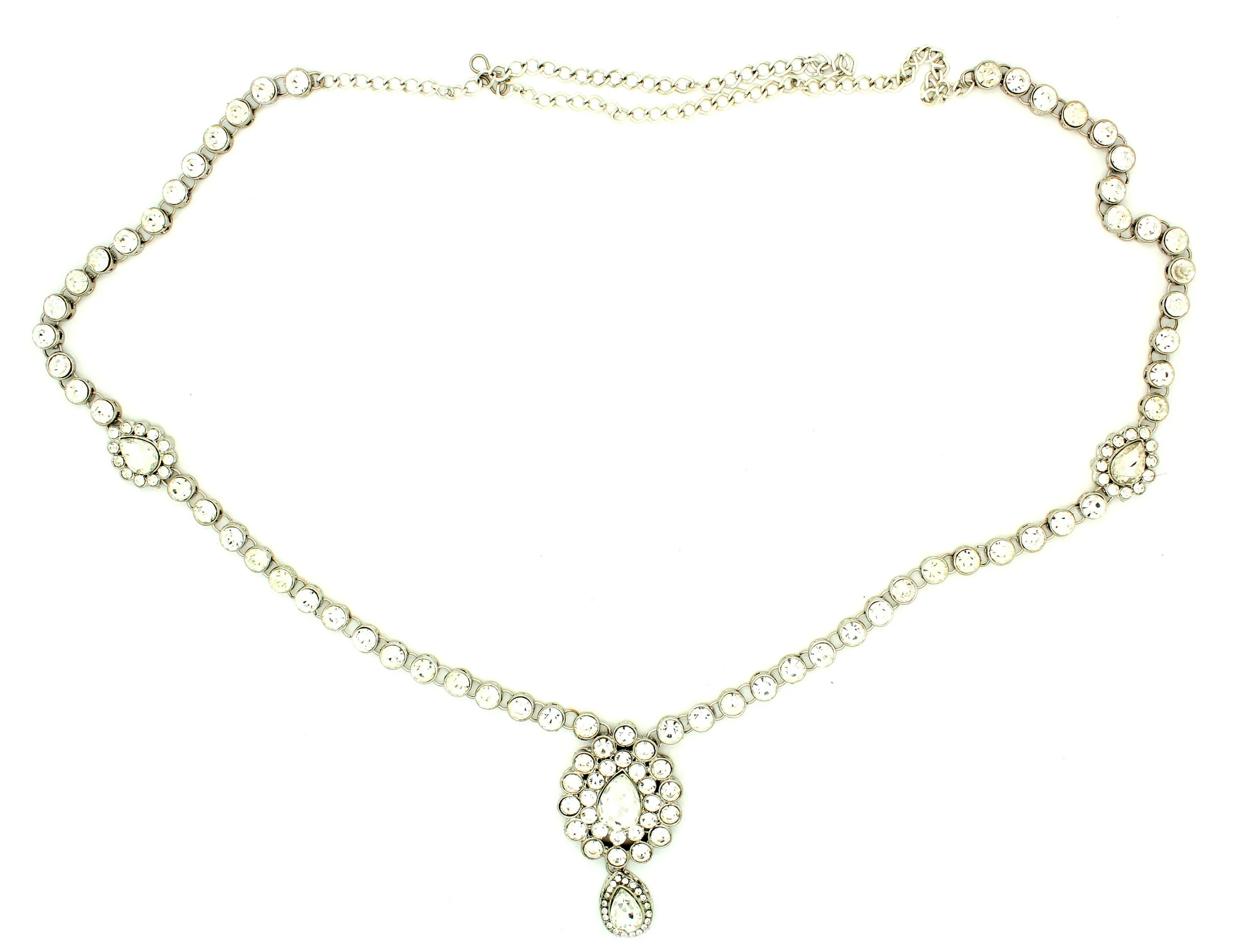 Silver Kundan Stone Waist Chain Saree Sari Belt Indian Jewellery Jewelry