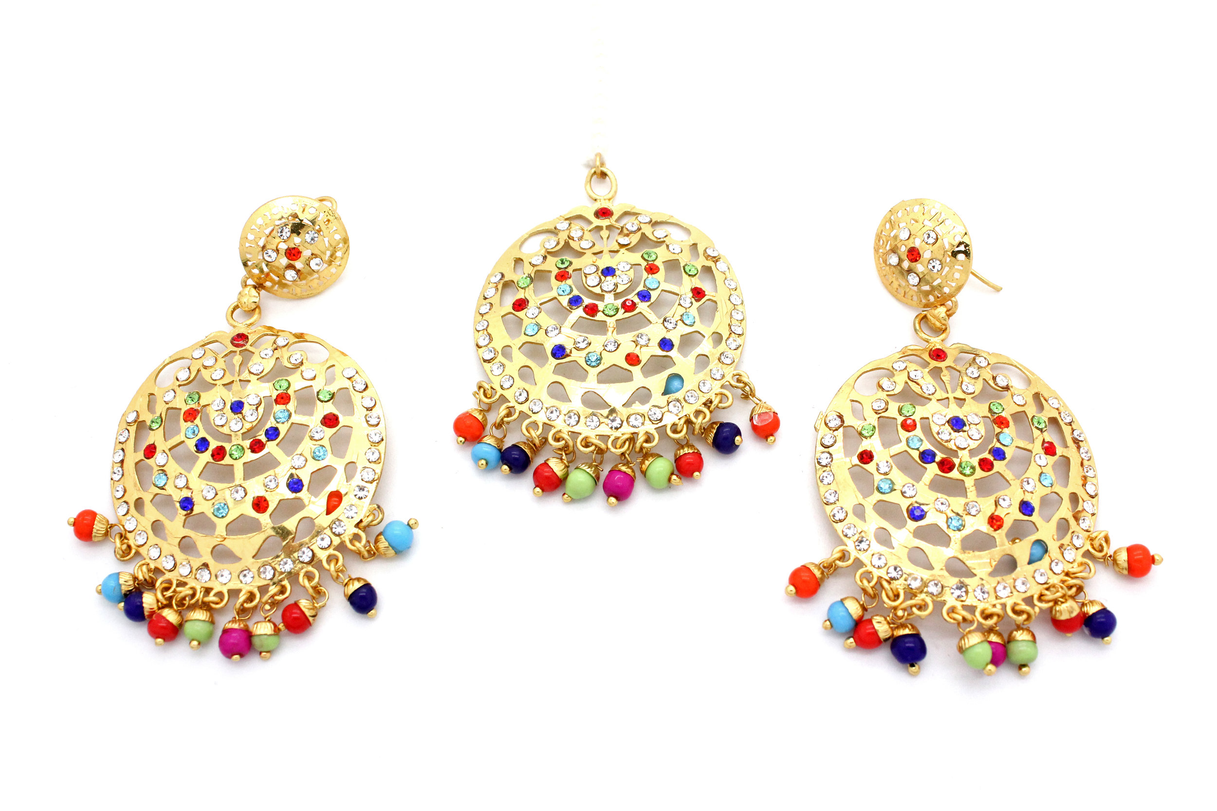 Vintage Indian Tikka & Earring Set