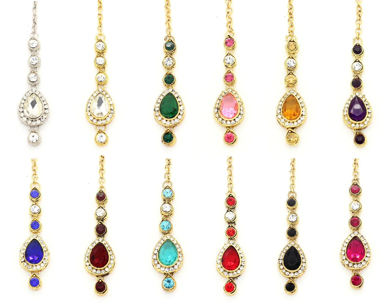 Indian Bollywood Simple Lightweight Bridesmaids Indian Asian Tikka Headpiece Head Chain Maang Tikka 