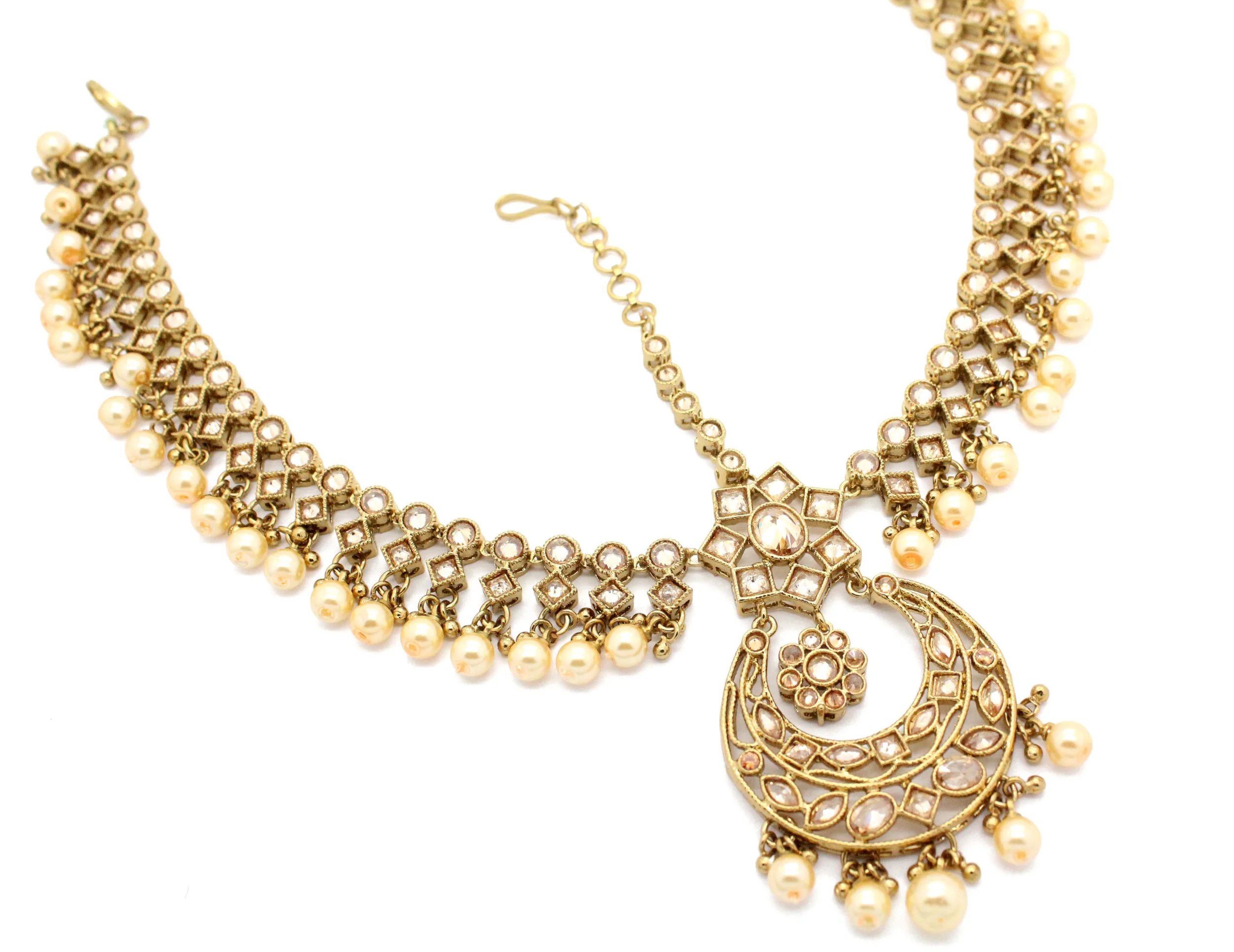 Antique Gold Indian Asian Pakistani Matha Patti Headpiece Head Chain