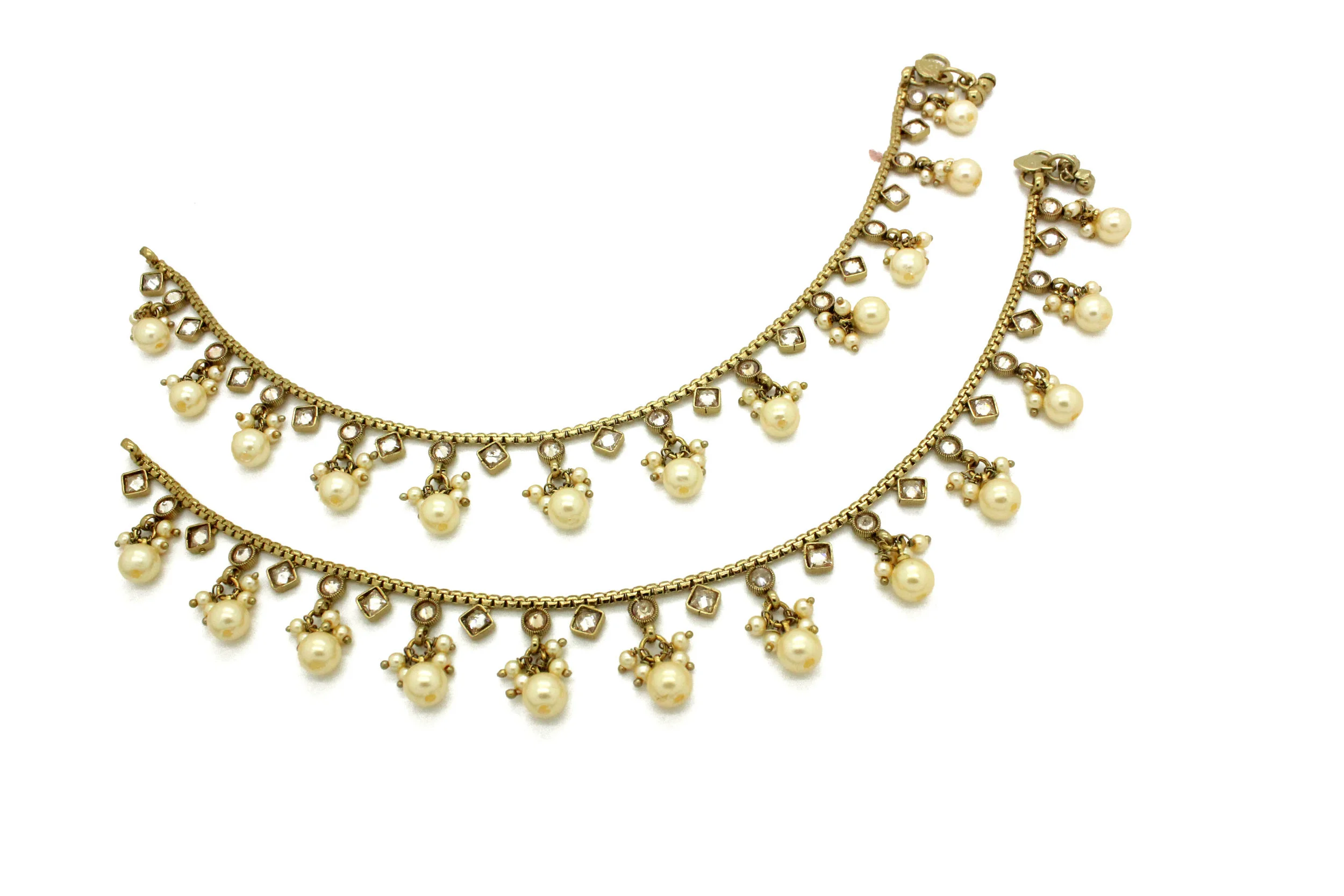 Antique Gold Indian Asian Bollywood Anklet Payal Ankle Chain Jhanjar