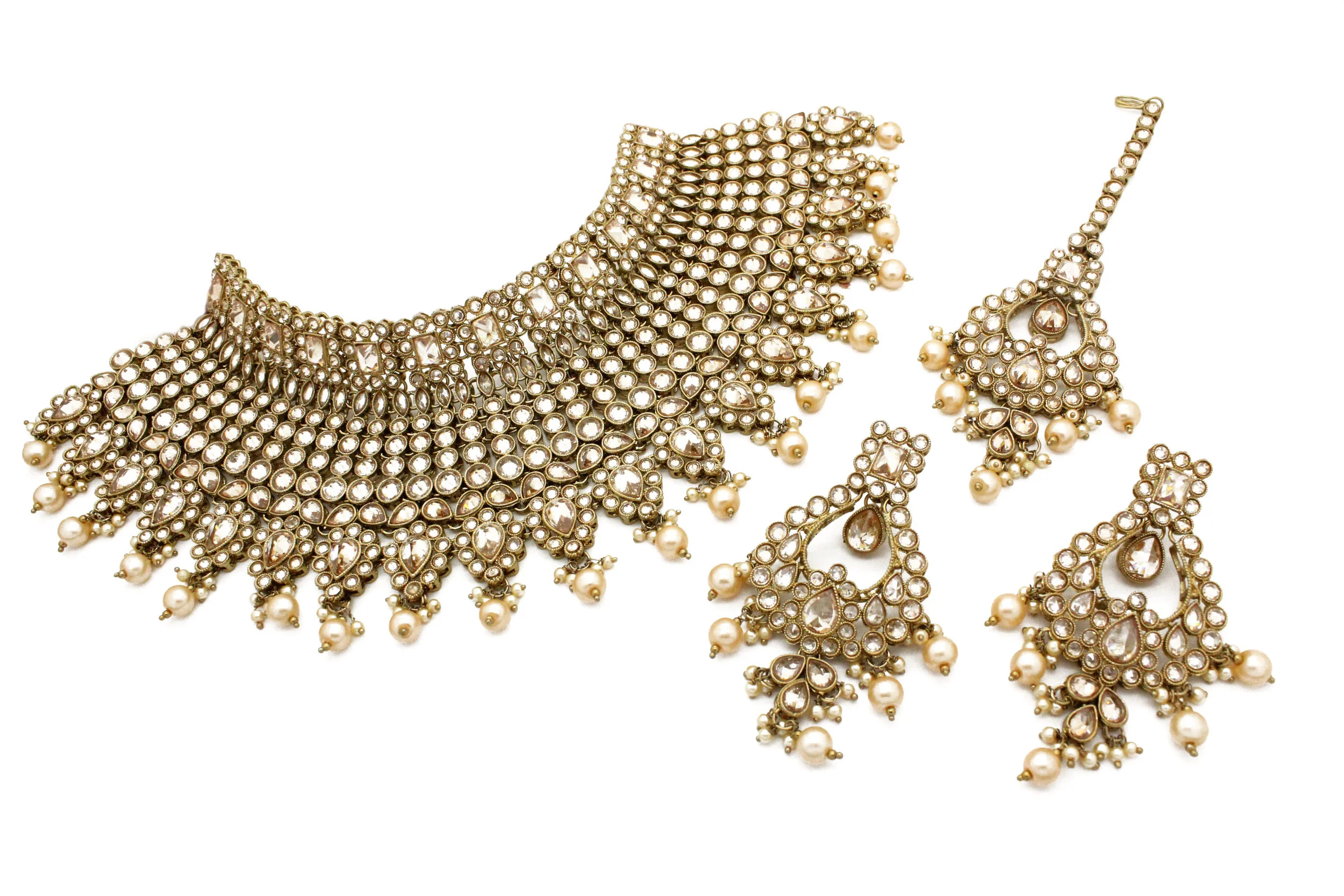Antique Gold 'DILBAR' Necklace Jewellery Set