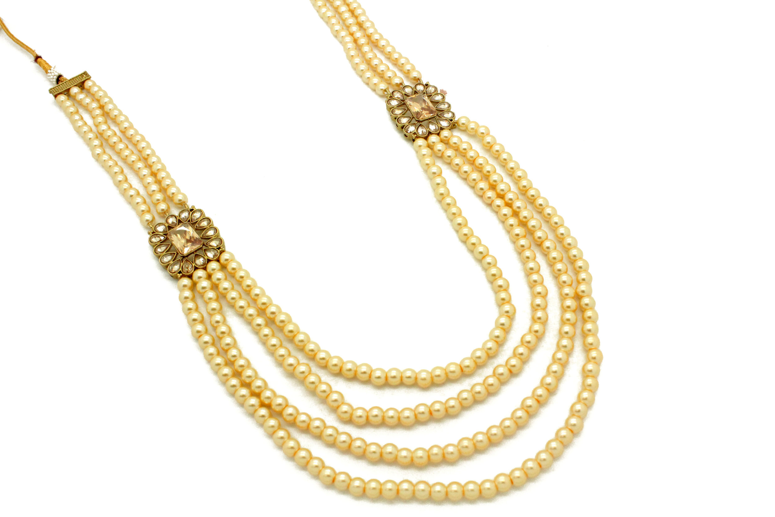 Antique Gold Mens Grooms Maharaja Indian Asian Mala Necklace Male Jewelry Jewellery